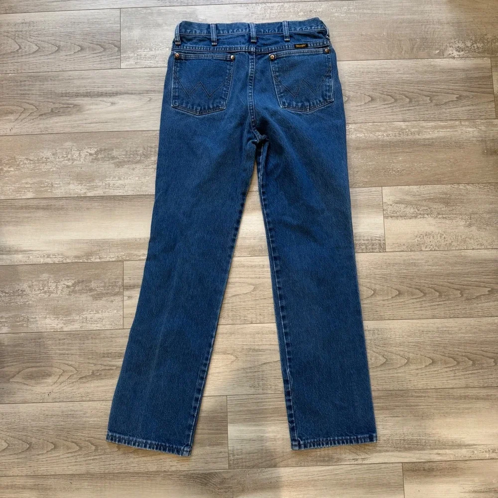 Vintage Y2K Wrangler 980DEN Straight Leg Blue Jeans 31x32 90s Western Cowboy